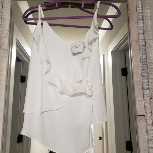 L'Academie White Ruffle Blouse - Picture 6 of 9